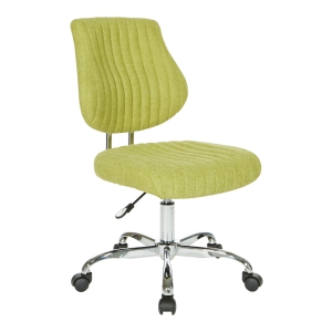 Sunnydale chaise de bureau en tissu vert basilic avec base Chrome