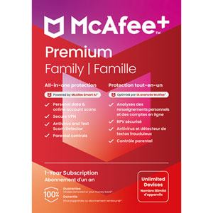 McAfee+ Premium Family (PC/Mac/iOS/Android) - Unlimited Devices - 1 Year