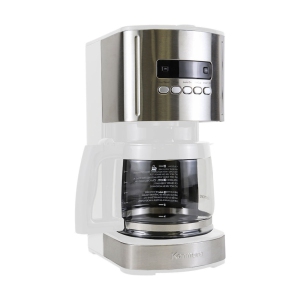 Kenmore Aroma Control 12-Cup Programmable Coffee Maker, White and Stainless Steel, Reusable Filter.