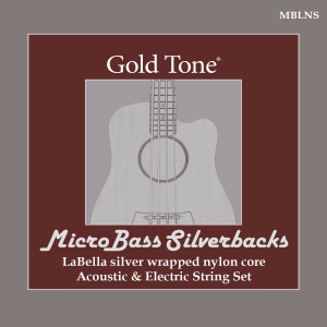 Gold Tone Microbass ''Silverbacks'' Silver-Wrapped Nylon Strings 49-115