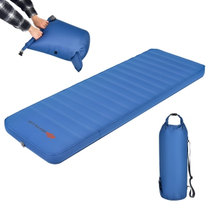 Goplus Folding Sleeping Pad, Self Inflating Camping Mattress with Carrying Bag