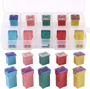 10Pcs Automotive Low and Tall/Standard Profile Box Shaped Fuse 20A 30A 40A 50A 60A Fuse Assortment Kit for Ford, Chevy/GM, Nissan, and Toyota Pickup Trucks, Cars and SUVs