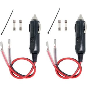 12V 24V Fused Car Replacement Cigarette Lighter Male Plug Power Adapter Extension Cable with Leads 15Amp 20A Fuse & LED Light (5 Inches, 2 Pack)