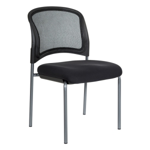 Titanium Finition en tissu noir Chaise d'accueil avec ProGrid Jambes arrière et droites
