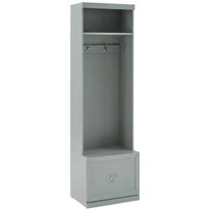 Bowery Hill Modern Engineered Wooden Hall Tree in Gray Finish