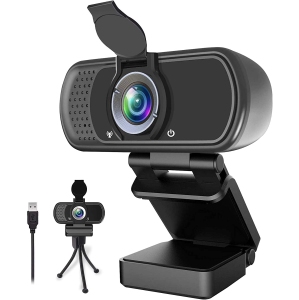 1080P Webcam,Live Streaming Web Camera with Stereo Microphone, Desktop or Laptop USB Webcam with 110 Degree View Angle, HD N5 Webcam for Video Calling, Recording, Conferencing, Str