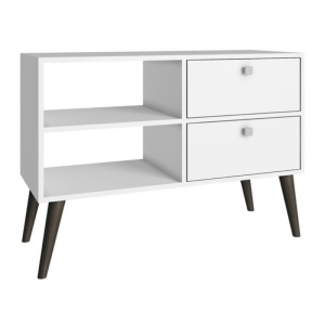 Bowery Hill Modern Contemporary Wood 35" TV Stand in White