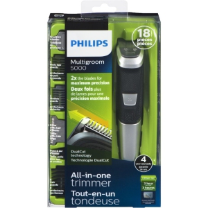 Philips Multigroom Trimmer Series 5000 | All-in-One With 18 Attachments- DualCut Technology- MG5750/18 - Brand New**- Black/Silver