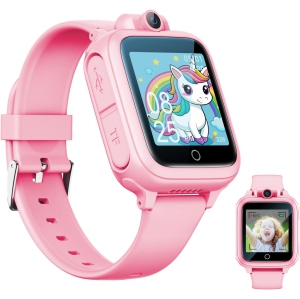 Kids Smart Watch with 26 Games, Camera, Video Recorder, Music, Alarm, Calculator, Calendar, Flashlight, Stopwatch, and Pedometer – Fun Birthday Gift for Girls Ages 4-16 (Pink)