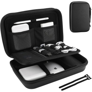 Hard Travel Case for MacBook Power Adapter Apple Magic Mouse 2 Apple Pencil USB Flash Disk SD Card iPhone iPad Chargers Small Electronics and Accessories Organizer EVA Bag