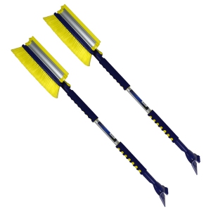 Michelin Ultra Duty Extendable 43-63" Swivel Head Snow Brush with 5" Ice Scraper and Squeegee - 2 Pack