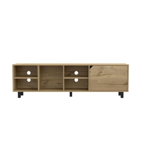 Atlin Designs Engineered Wood TV Stand For Living Room in Light Oak