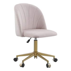 Linon Alyssa Metal Office Desk Chair in Blush Pink