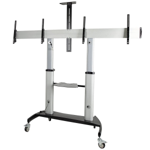 Startech Dual TV Cart for 37-60in VESA TVs up to 110lb (50kg) each - Rolling TV Stand-(STNDMTVDUO)