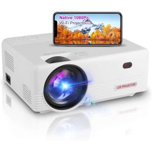 Native 1080P Projector, WiFi Projector, OSEVEN 8000Lumen Portable Movie Projector 4K Projector, Compatible with Smartphone, TV Stick, HDMI, USB, Laptop, Tablet，iOS & Android