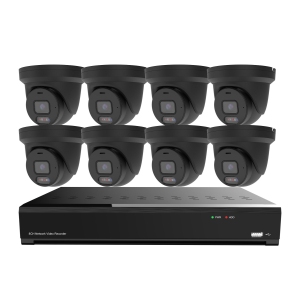 CTVISION Color Night Vision 8MP Wired Audio Security Camera System, 12 Camera Surveillance Outdoor 4TB HDD, Red & Blue Deterrence Siren for home business