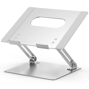 LS10 Aluminum Laptop Stand, Ergonomic Adjustable Notebook Stand, Riser Holder Computer Stand Compatible with Air, Pro, Dell, HP, Lenovo More 10-15.6' Laptops (Silver)