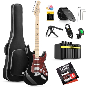 Donner DST-152 Full-Size ST Electric Guitar Kit with Amplifier 39-inch Coil Split HSS Pickup Beginner Set
