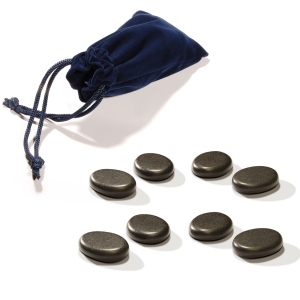 Master Massage Toes Basalt Hot Stone Pack – Beauty Facial Stones – Skin Care Heating Tools - Natural Black Basalt Massage Stone Set for Toes - 8-Piece Kit for Massage Spa