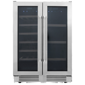 Thor Kitchen Professional 24 Inch French Door Wine and Beverage Center, 21 Wine Bottle Capacity and 95 Can Capacity-TBC2401DI