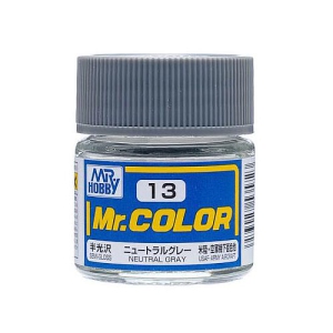 Mr. Hobby Mr. Color 13 - Neutral Gray Semi-Gloss/USAF Army Aircraft WWII (C13) Plastic Model Kit Paint