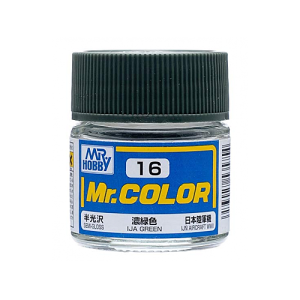 Mr. Hobby Mr. Color 16 - IJA Green Semi-Gloss/IJN Aircraft WWII (C16) Plastic Model Kit Paint
