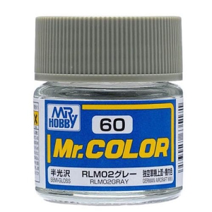 Mr. Hobby Mr. Color 60 - RLM02 Gray Semi-Gloss/German Aircraft WW II (C60) Plastic Model Kit Paint