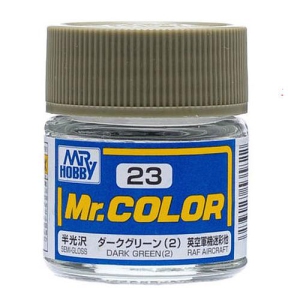 Mr. Hobby Mr. Color 23 - Dark Green (2) Semi-Gloss/RAF Aircraft (C23) Plastic Model Kit Paint