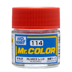 Mr. Hobby Mr. Color 114 - RLM23 Red Semi-Gloss/German Aircraft WWII (C114) Plastic Model Kit Paint