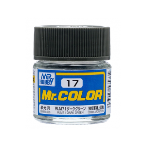 Mr. Hobby Mr. Color 17 - RLM71 Dark Green Semi-Gloss/German Aircraft WWII (C17) Plastic Model Kit Paint