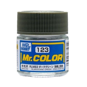 Mr. Hobby Mr. Color 123 - RLM83 Dark Green Semi-Gloss/German Aircraft WWII (C123) Plastic Model Kit Paint