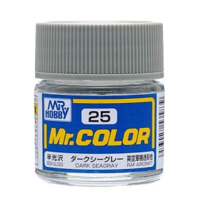 Mr. Hobby Mr. Color 25 - Dark Seagray Semi-Gloss/RAF Aircraft (C25) Plastic Model Kit Paint