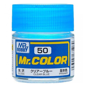 Mr. Hobby Mr. Color 50 - Clear Blue Gloss/Primary (C50) Plastic Model Kit Paint