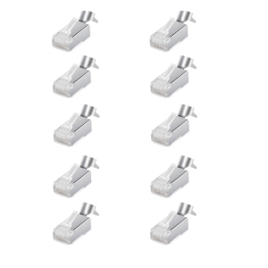 axGear CAT7 Crystal Head Dovetail Clip Plug RJ45 Connector Network Cable Adapter 10 PCS