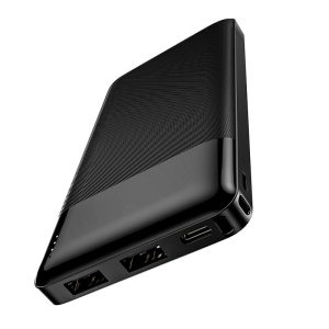 10000mAh Micro USB USB-C External Battery Charger Portable Power Bank for iPhone Samsung iPad Tablets, Black