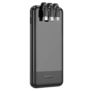 10000mAh External Battery Charger Portable Power Bank & LED with USB-C Lightning Micro USB Cables for iPhone Samsung iPad Tablets