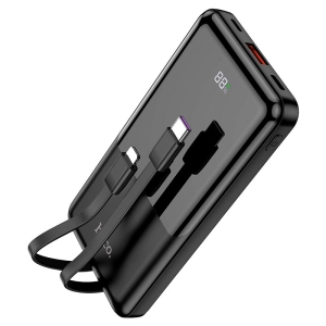 10000mAh External Battery Charger Portable Power Bank & LED with USB-C Lightning Cables for iPhone Samsung iPad Tablets
