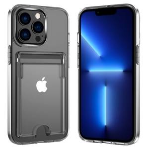 TopSave Crystal Clear Hard PC Back Combine with Card Slot Pocket Slim Thin Rugged Armor Case For iPhone 14 Pro 6.1"