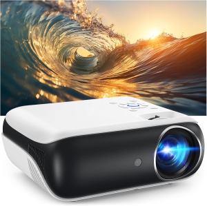 Full HD Supported Mini Movie Projector 1080P Bluetooth Portable for Home Theater Work with TV Stick Android/iPhone Tablet, Laptop, PS5, Xbox HDMI VGA