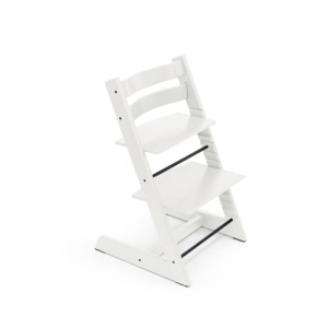 Stokke Tripp Trapp Adjustable Convertible Unisex High Quality Ergonomic Wood White Toddler Chair (TThighchair-P)