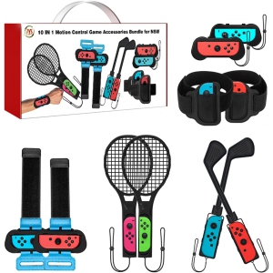 2022 Switch Sports Accessories Bundle - 10 in 1 Family Accessories Kit for Nintendo Switch & OLED Games:Controller
