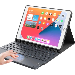DOLAER Wireless Detachable Keyboard Case with Smart Trackpad & Pencil Holder for iPad 7th/8th/9th Generation 10.2 inch