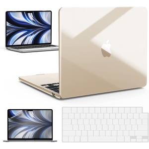 Compatible with M2 2022 MacBook Air 13 inch case, Model A2681, Hard Shell Case&Keyboard Cover&Screen Film for New M2 Mac Air 13.6 in with Touch ID, Crystal Clear, CA-AT13-KK-CYCL+