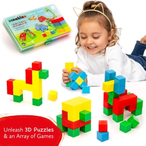 JitteryGit Dinosaur Magnetic Blocks Puzzle | 40 Educational STEM Magnets for Kids | Learning Toy for Boy & Girls Age Groups 3 4 5 6