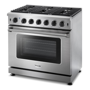 Thor Kitchen 36 Inch Gas Range in Stainless Steel-LRG3601U