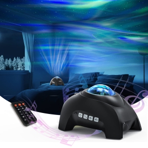 Northern Lights Aurora Projector, AIRIVO Star Projector Bluetooth Music Speaker, White Noise Night Light Galaxy Projector fo