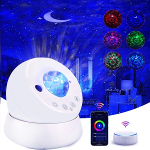 Galaxy Projector, Star Projector Smart Night Light Works with Alexa, Google Assistant, LED Nebula Cloud Ocean Wave Projector