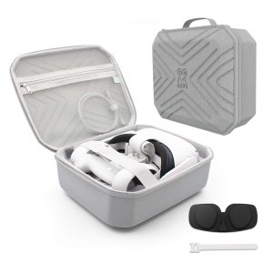 AMVR Carrying Case for Meta Quest 2 VR Headsets Elite Strap, Portable Fashion Travel Case for Meta Quest 2, Storing VR Gamin