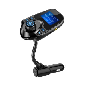 NIERBO Wireless Bluetooth FM Transmitter Radio Adapter Car Kit W 1.44 Inch Display Supports TF/SD Card/Aux and USB Car Charger for All Smartphones Audio Players