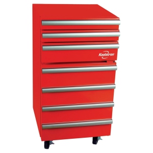Koolatron Tool Chest Fridge w/ Bluetooth Speaker 1.8 cu ft (50L) Red, Tool Storage Drawers, Power Station w/ USB, Locking Wheels, for Garage or Shop